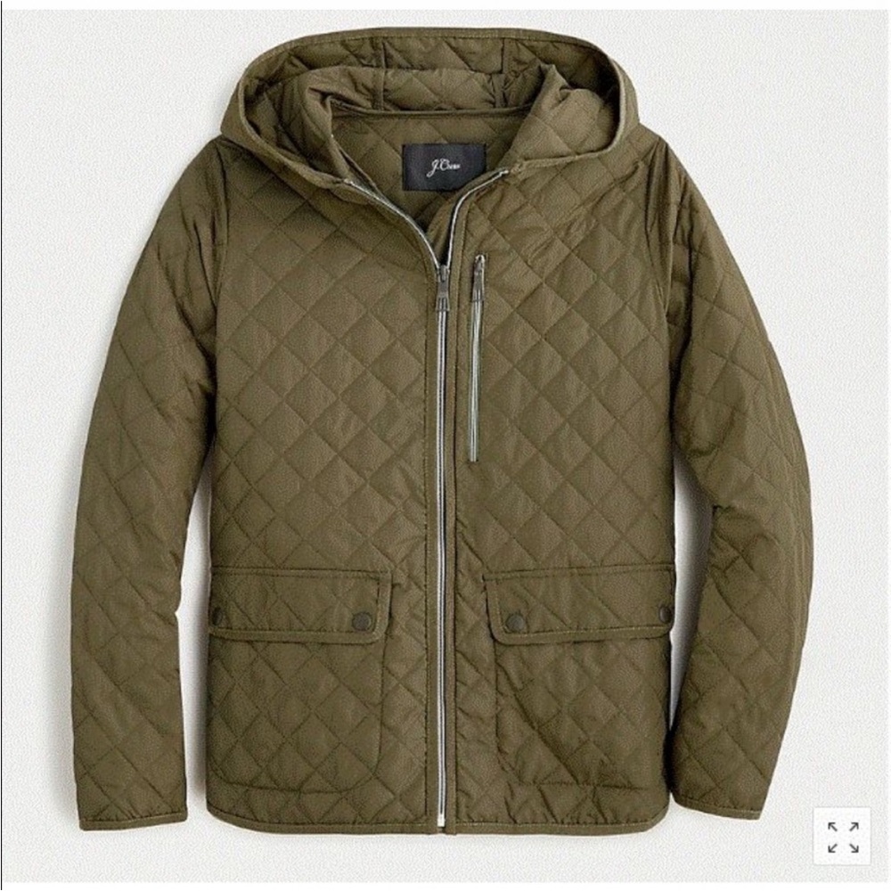 J.Crew Quilted Puffer Jacket with Hood Field